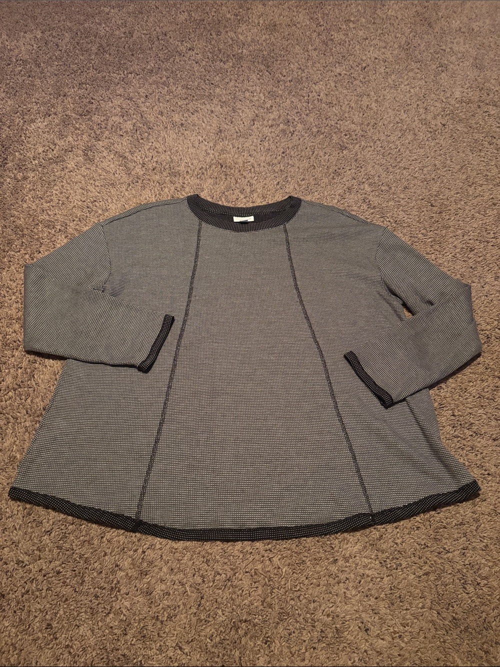 J Jill Gray Long-Sleeve Knit Top Casual Crewneck XL